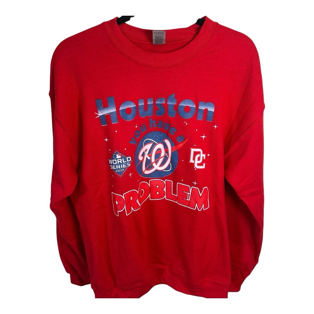 Washington Nationals World Series Red Shirt "Houston We Have A Problem" 2019 - M